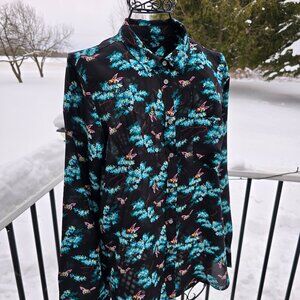 J Crew Blouse, size 14, floral with bees.  EUC